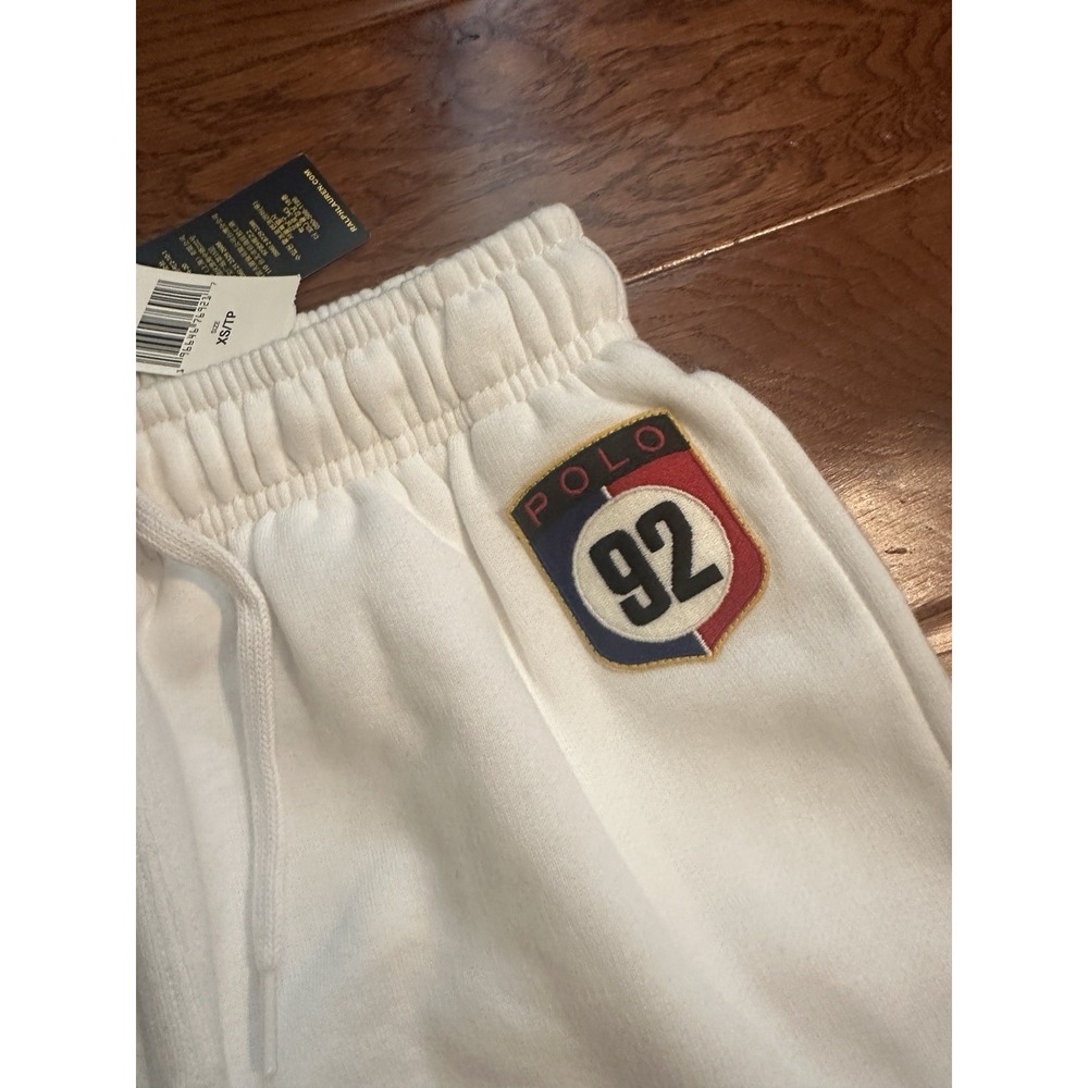 NWT Polo Ralph Lauren White 92 Racing 1 Joggers Size XS Unisex - Picture 2 of 12